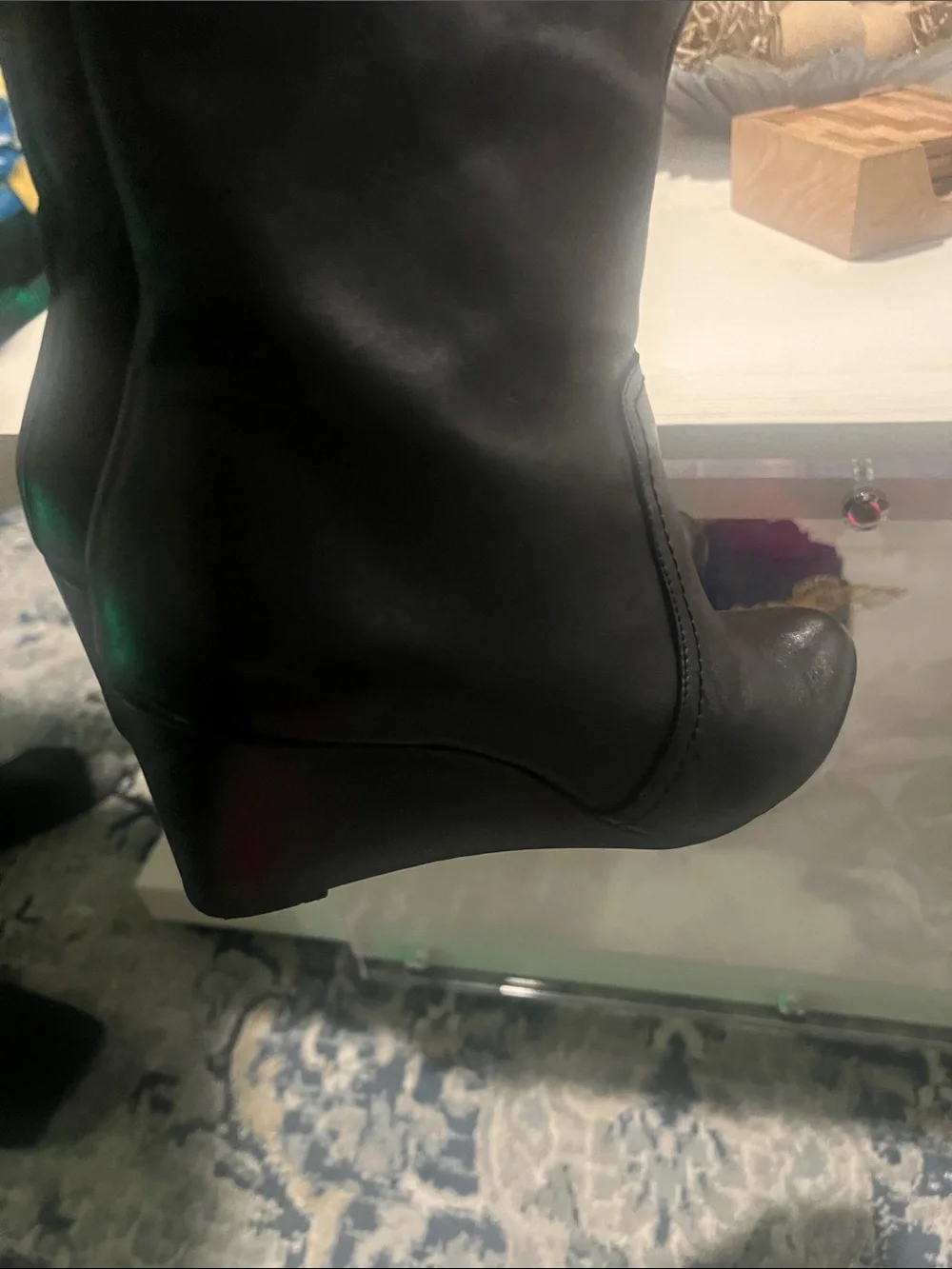 Anne Klein Black Over-the-Knee Zip Riding Boots